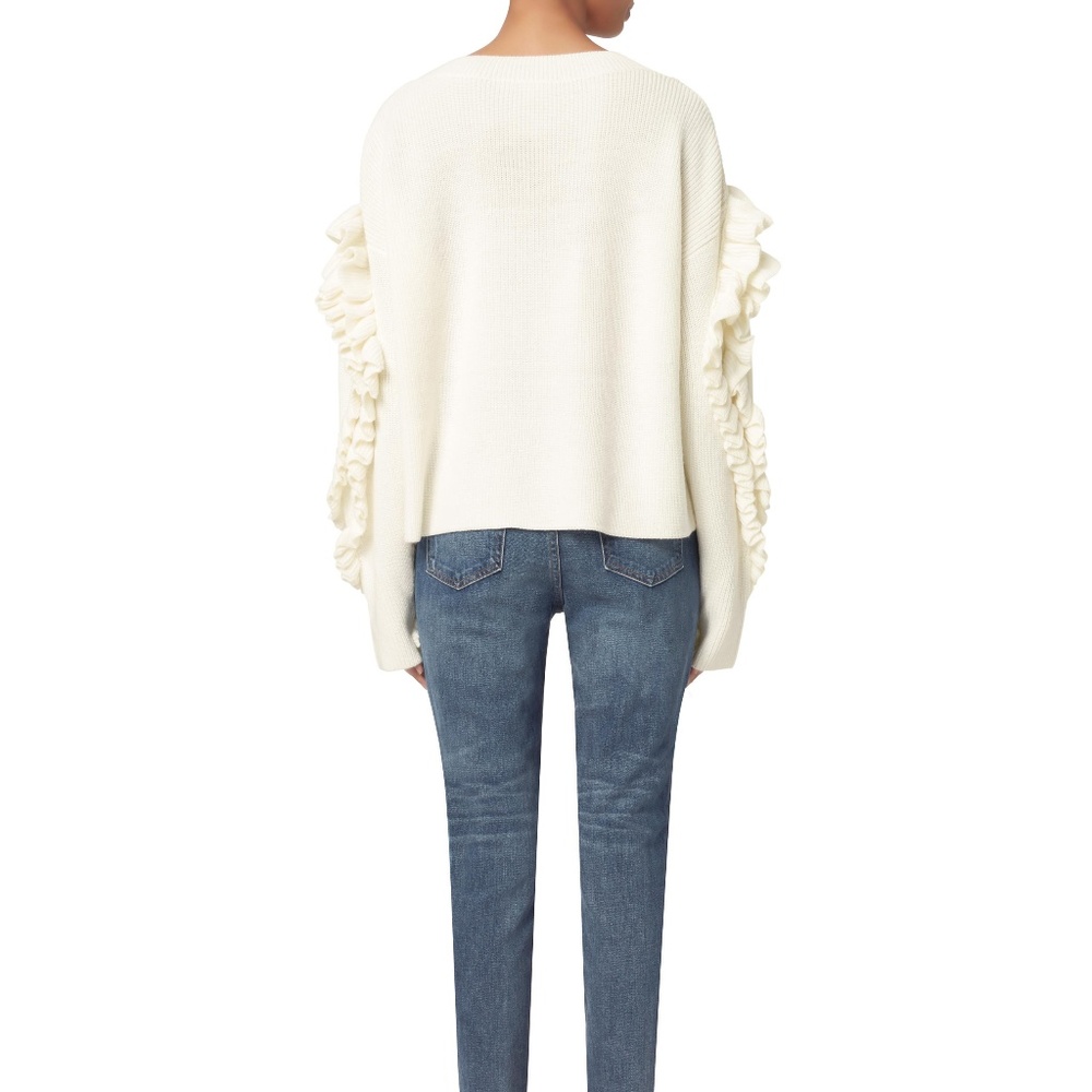Frame Denim White Ruffle Sweater - Picture 6 of 7